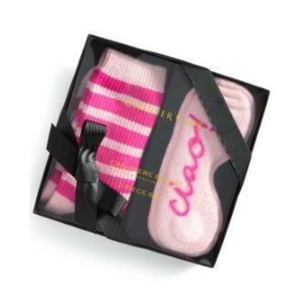 Charter Club Other - Charter Club Women's Pink Cashmere "Ciao" Sleep Mask + Socks Boxed Gift Set NWT
